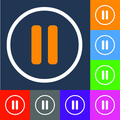 Pause icon vector pause button EPS10
