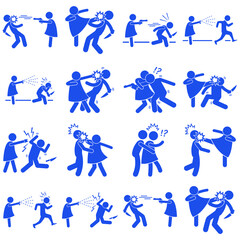 Vecror icon set of Woman safety EPS10