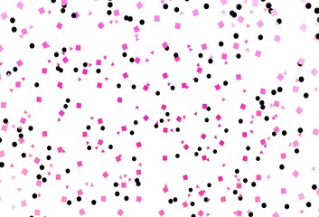 Light Pink vector backdrop with lines, circles, rhombus.