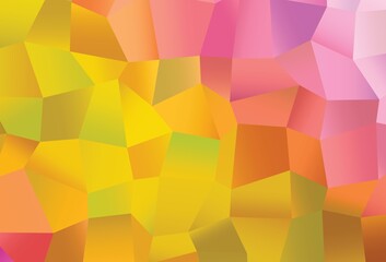 Light Pink, Yellow vector pattern with crystals, rectangles.