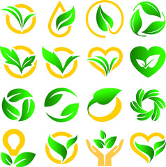 Vector icon set for Nature Leaf EPS10