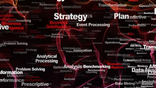 BUSINESS INTELLIGENCE Keywords Animation, Background, Loop, 4k
