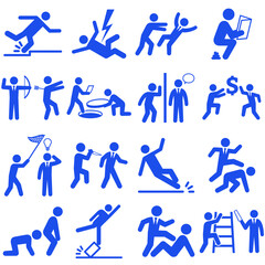 vector icon set for incident and crime