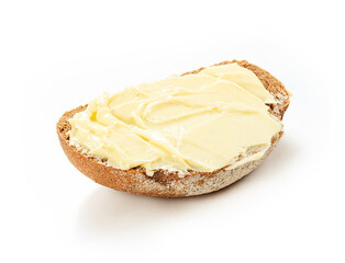 bread with butter isolated white background