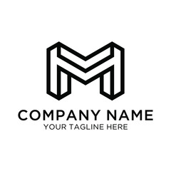 Letter M line logo design. Linear creative minimal monochrome monogram symbol. Universal elegant vector sign design. Premium business logotype. Graphic alphabet symbol for corporate business identity