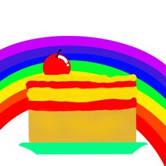 cake with rainbow