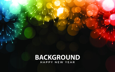 Abstract new year background with fireworks