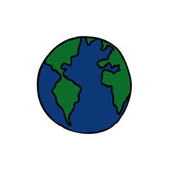 Earth doodle logo icon sign Mainland continent symbol emblem Hand drawn sketch Cartoon cute children's style design Fashion print clothes apparel greeting invitation card cover flyer poster banner