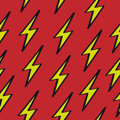 Lightning bolt seamless pattern background Doodle cartoon retro logo icon sign Abstract design Cartoon cute children's style Fashion print clothes apparel greeting invitation card cover flyer poster