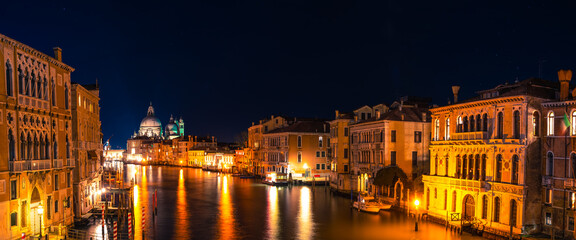 Grand canal and Basilica Santa Maria della Salute in Venice, Italy