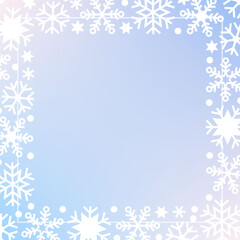 Winter background. Christmas backdrop decorated with snowflakes. Vector 10 EPS.