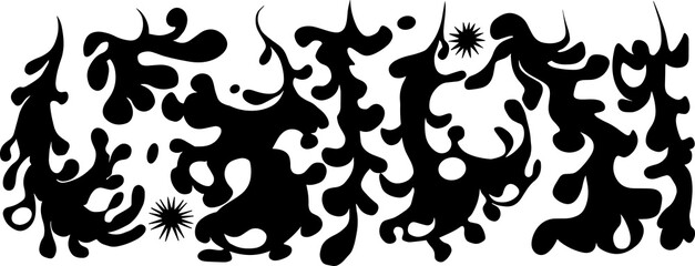Abstract curls and stars, set with design elements for your design. Eps10 vector illustraion.