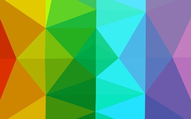 Light Multicolor, Rainbow vector triangle mosaic cover. Colorful illustration in abstract style with gradient. Textured pattern for background.