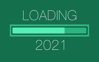 Web Loader bar or installer of year 2021. Install or loading 2021 bar Illustration or Design