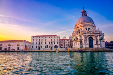 Santa Maria della Salute cathedral. Landmark of Venice. Italy