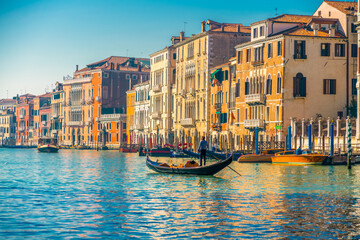 Fototapeta na wymiar Gondola at the Grand Canal of Venice in Italy 