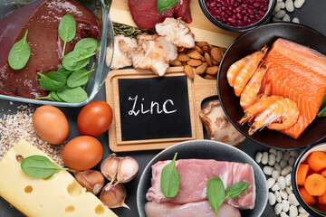 Healthy sources of zinc. Healthy eating and diet concept