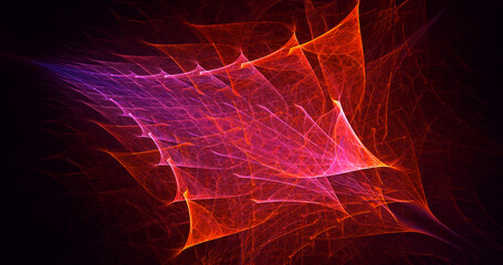 3D rendering abstract multicolor fractal light background