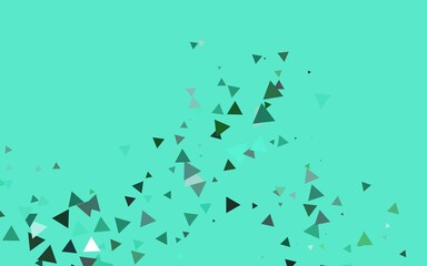 Light Green vector texture in triangular style. Glitter abstract illustration with triangular shapes. Modern template for your landing page.