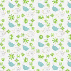 Science concept virology and mask protection texture pattern