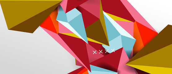 3d low poly abstract shape background vector illustration