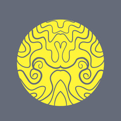 Simple gold line art illustration background design