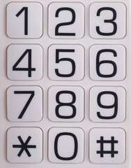 white push-button telephone for blind people
