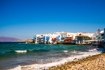 Fototapeta premium Little Venice at Mykonos island, Greece