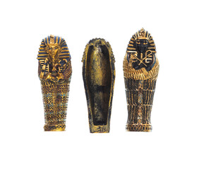 Egyptian mummy sarcophagus Isolated on white background