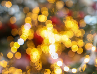 Bokeh of lights garlands as background.