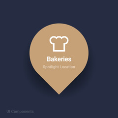 bakeries map spotlight location vector Icon 