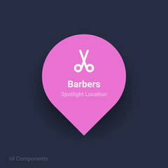 barbers map spotlight location vector Icon 