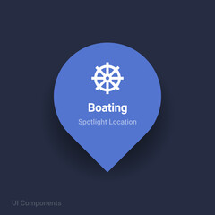 Fototapeta premium boating, sailing map spotlight location vector Icon 