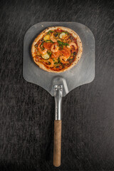 ミックスピザ　Italian delicious food mixture pizza