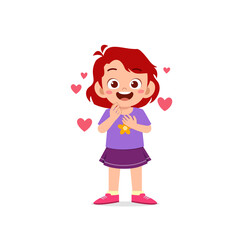 cute little kid girl show love and happy pose expression