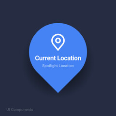 current location map spotlight location vector Icon 