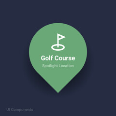 golf course map spotlight location vector Icon.
