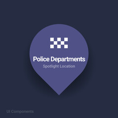 Obraz premium police departments in australia, london map spotlight location vector Icon.