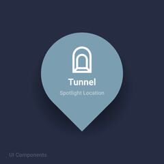 tunnel map spotlight location vector Icon.