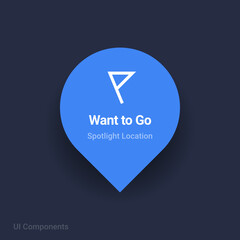 want-to-go, destination map spotlight location vector Icon.