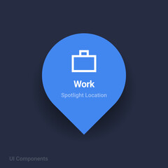 work map spotlight location vector Icon.