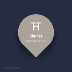 worship, shrines map spotlight location vector Icon.