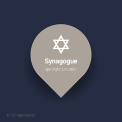worship, synagogue map spotlight location vector Icon.