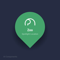 zoo map spotlight location vector Icon.