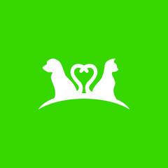 dog and cat love tail lgo