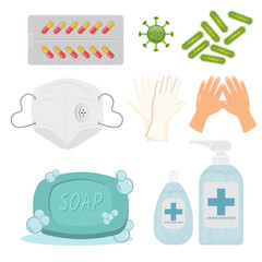 illustration concept for infection or flu disease health vector