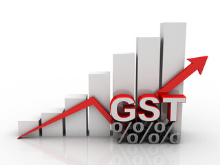 3d rendering Stock market online business concept. business Graph with GST
