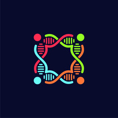 Community DNA genetic logo design