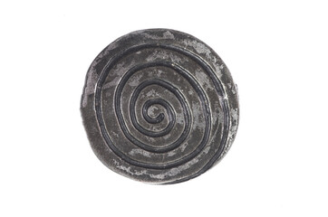 ancient iron shield isolated on white background