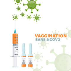 Vaccination covid sars-ncov 2 concept vector health template